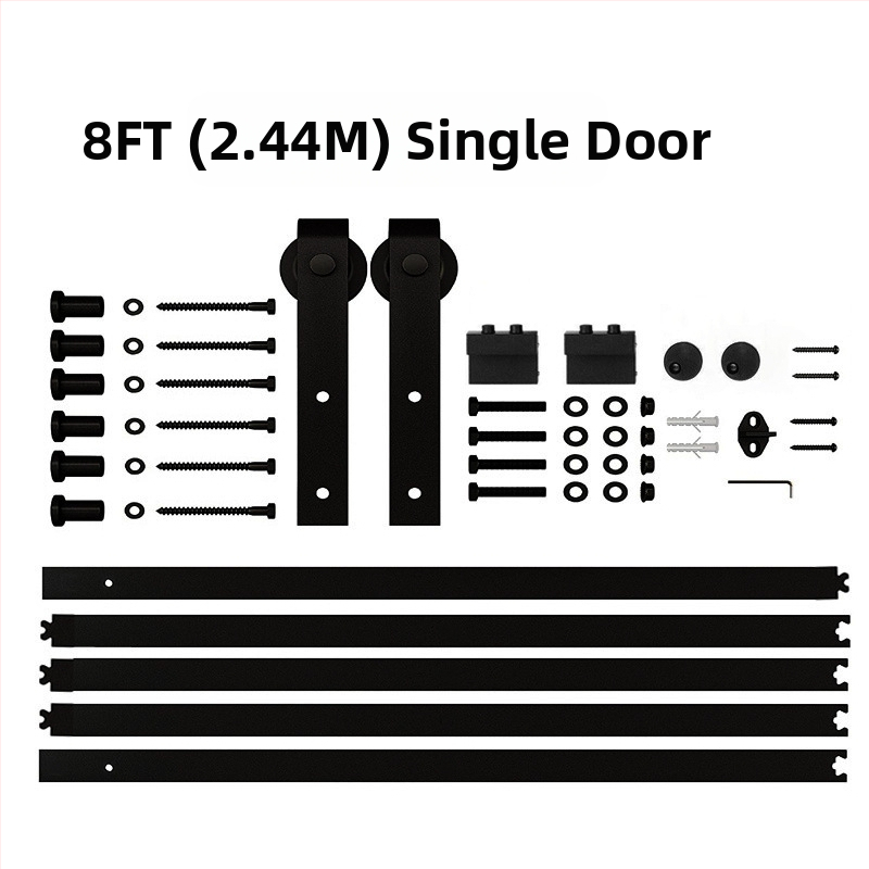 Csúszó barn door hardver készlet, modell JH-011, szénacélból, porbevonatú felülettel, testreszabható feldolgozás