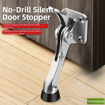 Lábtapos ajtóstop, fúrás nélkül — olasz minimalista stílus üzletajtókhoz