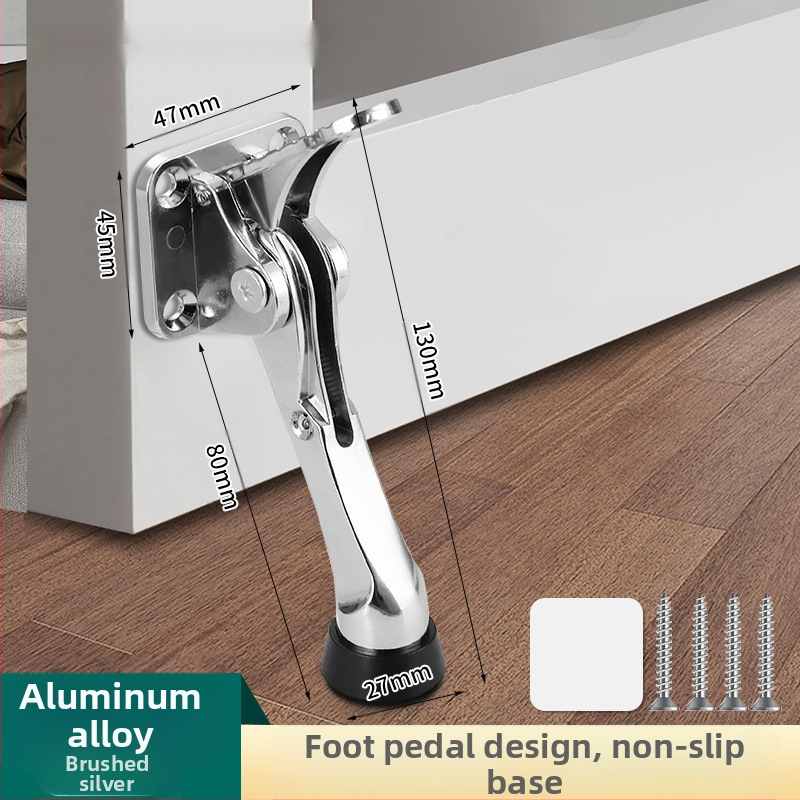 Lábtapos ajtóstop, fúrás nélkül — olasz minimalista stílus üzletajtókhoz