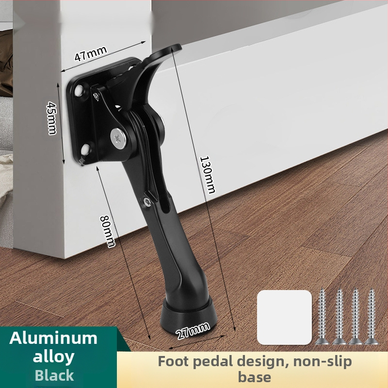 Lábtapos ajtóstop, fúrás nélkül — olasz minimalista stílus üzletajtókhoz