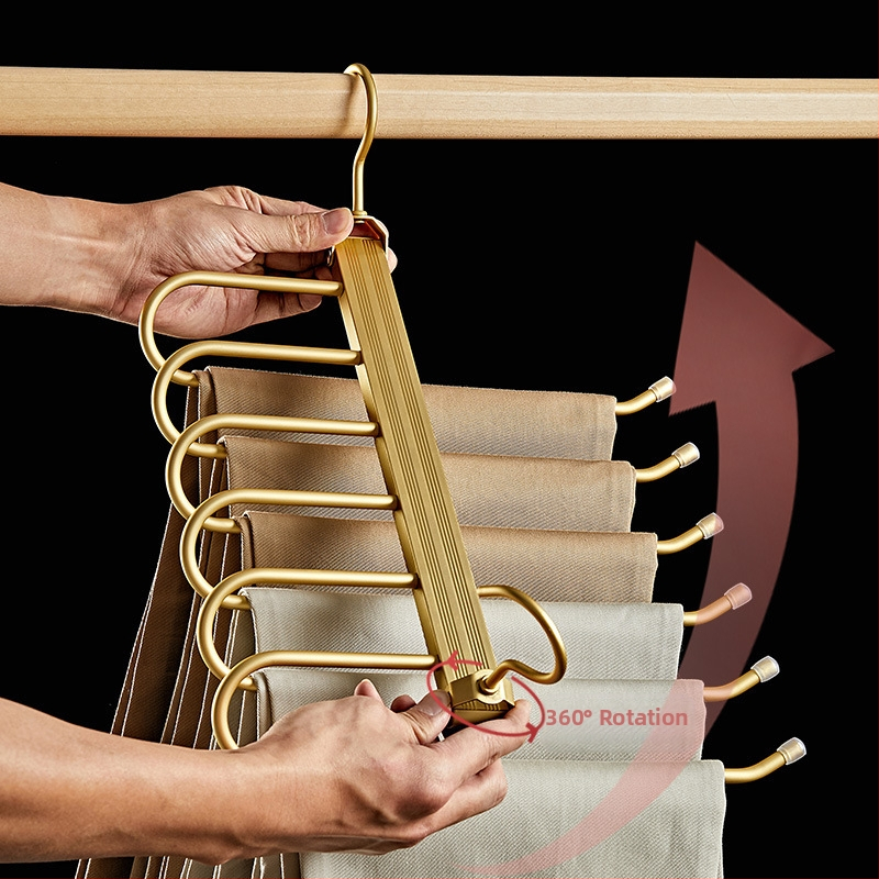 Сгъваема многоетажна закачалка за панталони, алуминиева сплав, гъскаобразна форма, за домашен гардероб