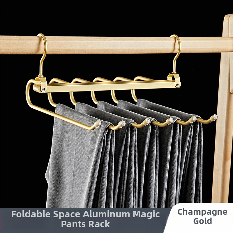 Sulankstomas kelnių laikiklis, kelių lygių iš aliuminio lydinio, žąsies formos dizainas, namų drabužių spintai