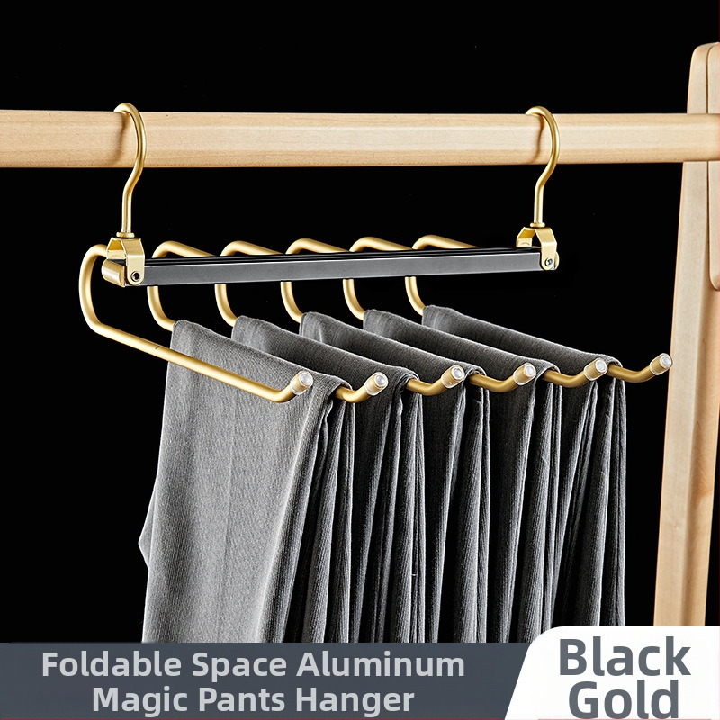 Sulankstomas kelnių laikiklis, kelių lygių iš aliuminio lydinio, žąsies formos dizainas, namų drabužių spintai