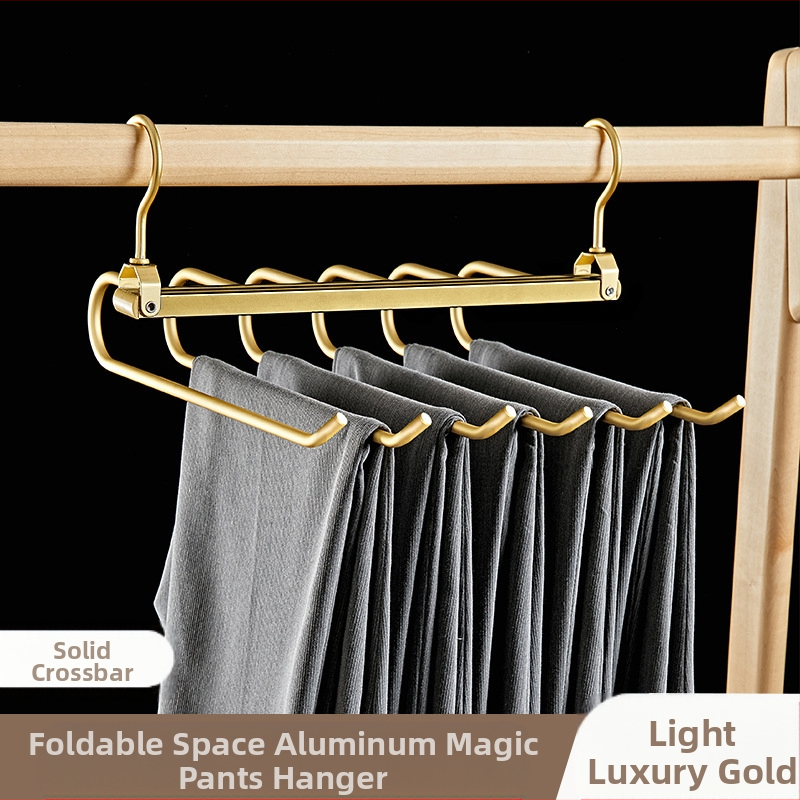 Sulankstomas kelnių laikiklis, kelių lygių iš aliuminio lydinio, žąsies formos dizainas, namų drabužių spintai