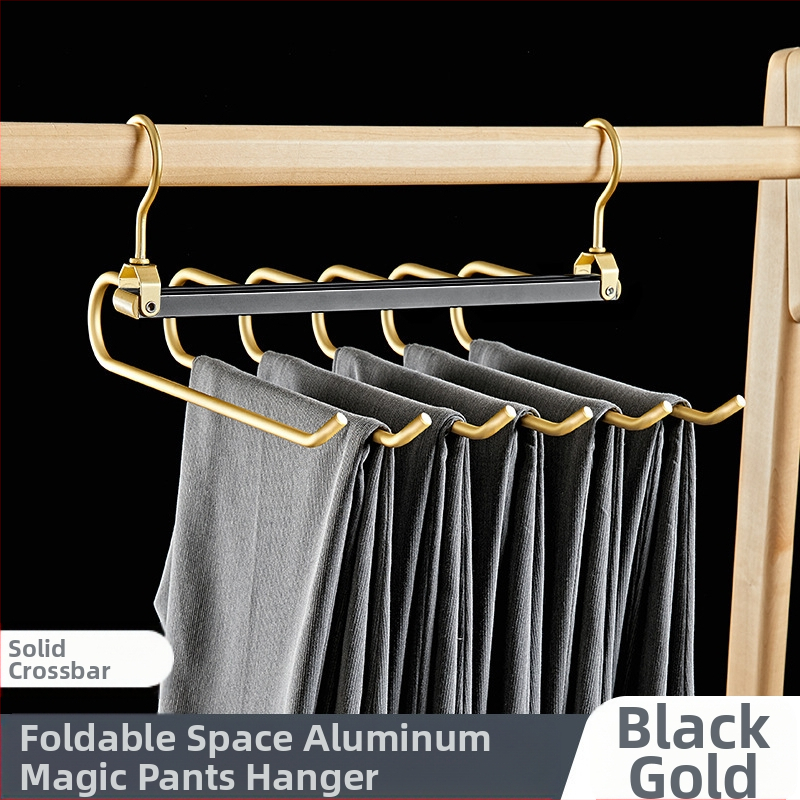 Sulankstomas kelnių laikiklis, kelių lygių iš aliuminio lydinio, žąsies formos dizainas, namų drabužių spintai