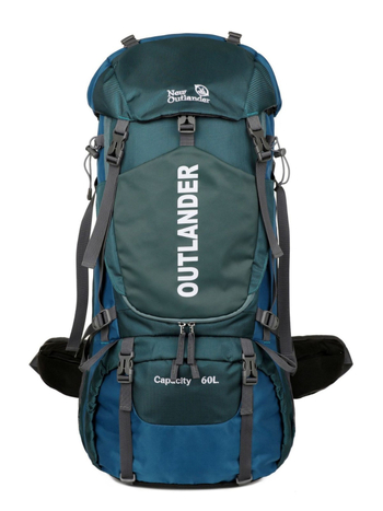 New Outlander Pārgājienu mugursoma — poliesters, elpojošs, ūdensnecaurlaidīgs, nodilumizturīgs, muguras panelis ar fizioloģisko izliekumu, kalnu pārgājieniem