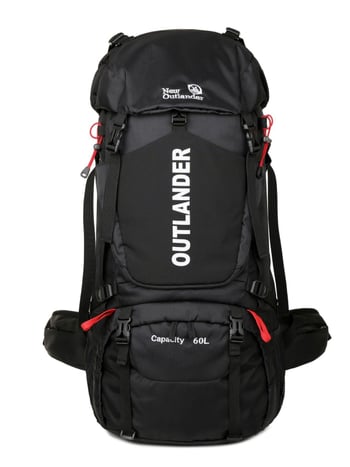 New Outlander Pārgājienu mugursoma — poliesters, elpojošs, ūdensnecaurlaidīgs, nodilumizturīgs, muguras panelis ar fizioloģisko izliekumu, kalnu pārgājieniem