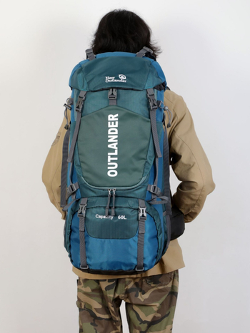 New Outlander Pārgājienu mugursoma — poliesters, elpojošs, ūdensnecaurlaidīgs, nodilumizturīgs, muguras panelis ar fizioloģisko izliekumu, kalnu pārgājieniem