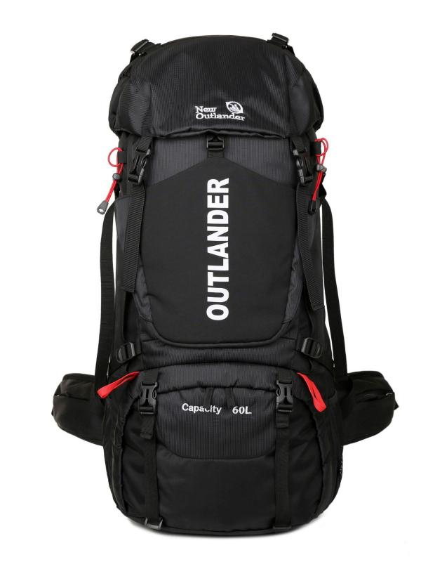 New Outlander Pārgājienu mugursoma — poliesters, elpojošs, ūdensnecaurlaidīgs, nodilumizturīgs, muguras panelis ar fizioloģisko izliekumu, kalnu pārgājieniem