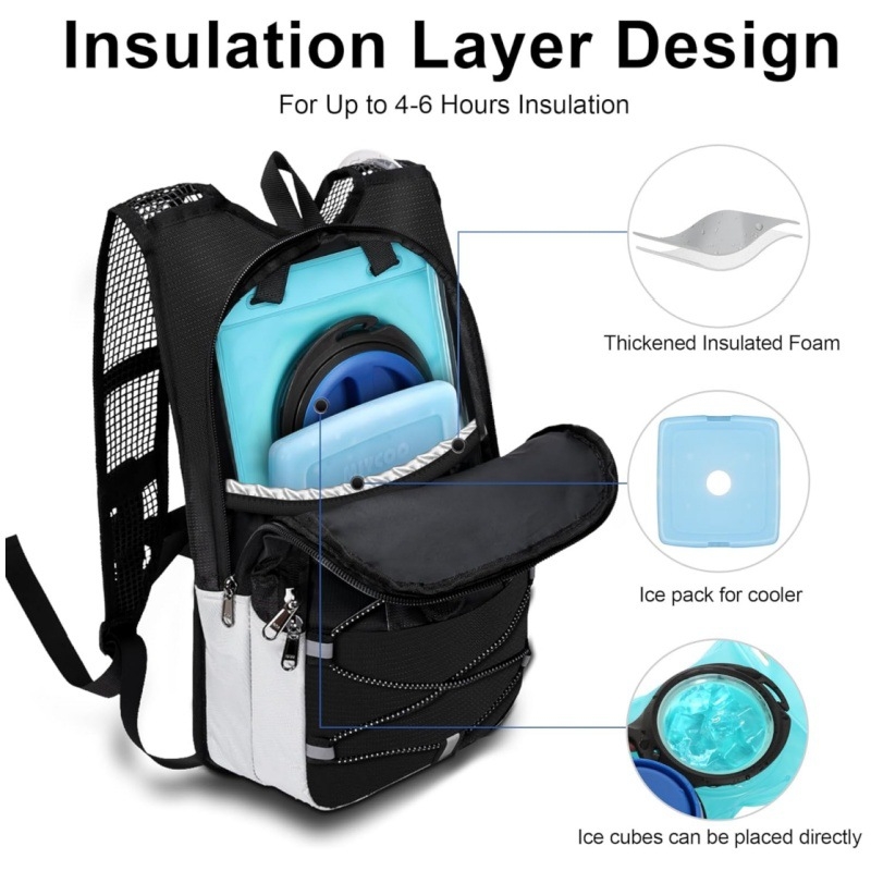 Rucsac de hidratare pentru activități în aer liber — Unisex, Poliester, Capacitate sub 20 L, Ușor, Spate ergonomic cu panou fiziologic