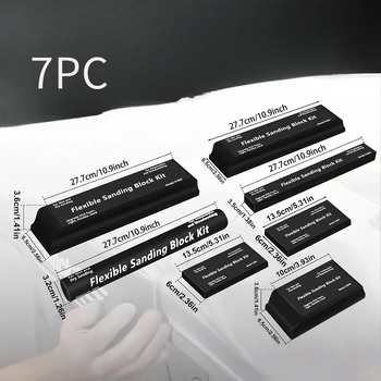 EVA шлайф-блокове комплект - гъвкави, мокро/сухо шлайфане, за дървообработка и автомобилна каросерия, 7 или 12 броя