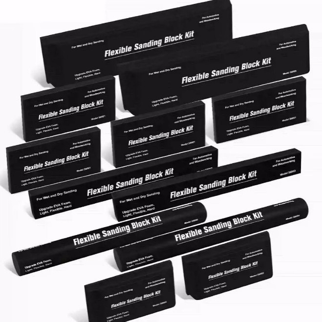 EVA шлайф-блокове комплект - гъвкави, мокро/сухо шлайфане, за дървообработка и автомобилна каросерия, 7 или 12 броя