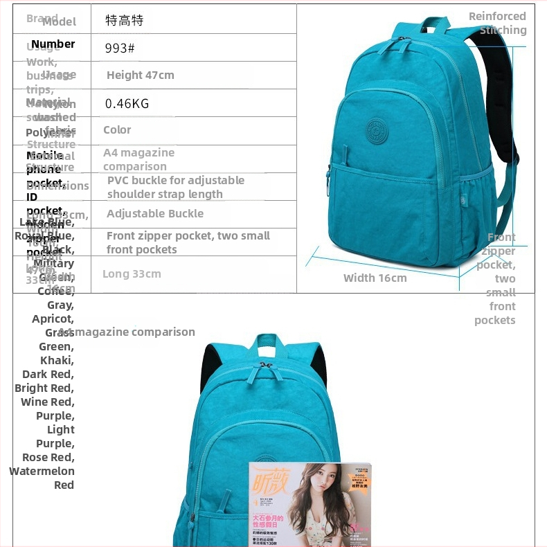 Cestovný batoh z nylonu, 20–35 L, priedušný, vodotesný, odolný voči opotrebeniu, mestský minimalistický dizajn, kompatibilný s 14-palcovým notebookom