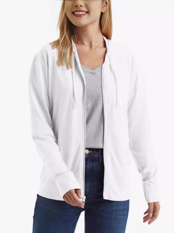 Кардиган-пуловер с качулка и цип, тънък памучен микс (50–70% памук, 30–50% органичен памук), 3D текстура, дълги ръкави, свободна кройка