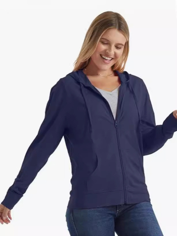 Кардиган-пуловер с качулка и цип, тънък памучен микс (50–70% памук, 30–50% органичен памук), 3D текстура, дълги ръкави, свободна кройка