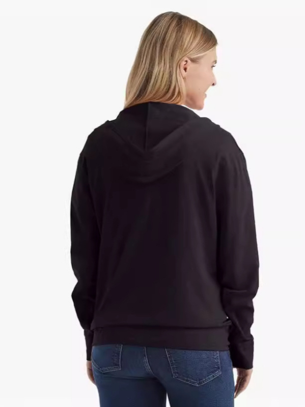 Кардиган-пуловер с качулка и цип, тънък памучен микс (50–70% памук, 30–50% органичен памук), 3D текстура, дълги ръкави, свободна кройка