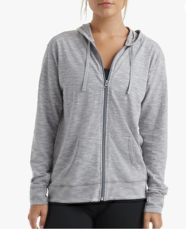 Кардиган-пуловер с качулка и цип, тънък памучен микс (50–70% памук, 30–50% органичен памук), 3D текстура, дълги ръкави, свободна кройка