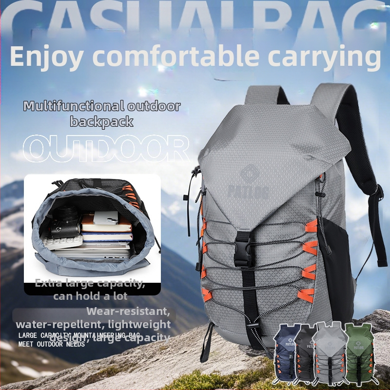 Nailona pārgājienu mugursoma, gan vīriešiem, gan sievietēm ar gaisa spilvenu siksnām, ārējiem sportiem, pavasaris 2025