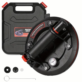 Вакуумна чашка за засмукване за стъкло, керамични плочки, мрамор и каменни плочи; тежък индустриален клас; ръчна въздушна помпа за повдигане; силно всмукване