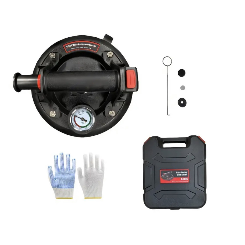 Вакуумна чашка за засмукване за стъкло, керамични плочки, мрамор и каменни плочи; тежък индустриален клас; ръчна въздушна помпа за повдигане; силно всмукване