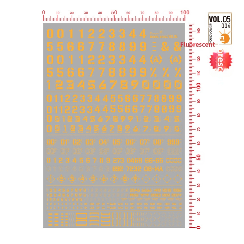 Meowsmith Воден трансфер стикер VOL5 – Дигитален символен модел, Флуоресцентен