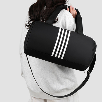 Νάιλον τσάντα crossbody με ρίγες, χωρητικότητα 36–55L, αστικός μινιμαλιστικός στυλ, αδιάβροχη, εξαιρετικά ελαφριά, ανθεκτική, διαχωρισμός ξηρού/υγρού