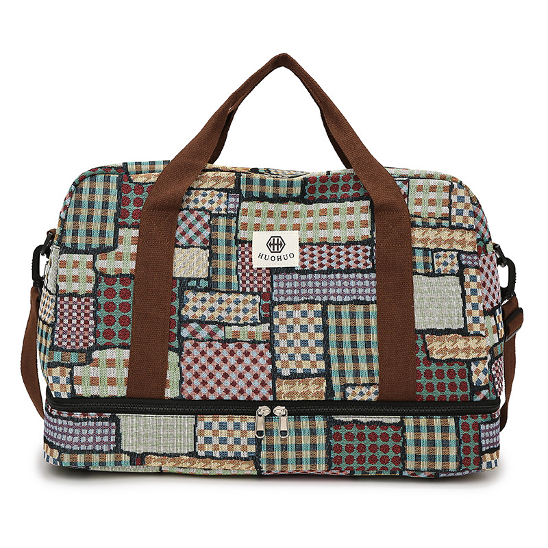 Unisex kelioninė rankinė, 20-35L talpa, Oxford audinys, išplečiama su drėgna ir sausa atskyrimu