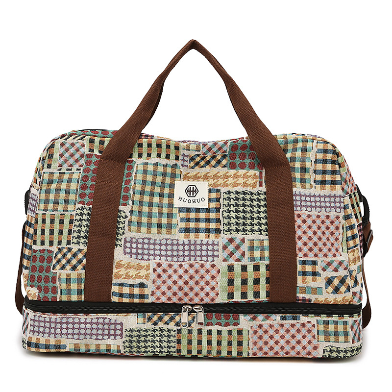 Unisex kelioninė rankinė, 20-35L talpa, Oxford audinys, išplečiama su drėgna ir sausa atskyrimu