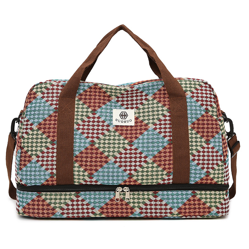 Unisex kelioninė rankinė, 20-35L talpa, Oxford audinys, išplečiama su drėgna ir sausa atskyrimu