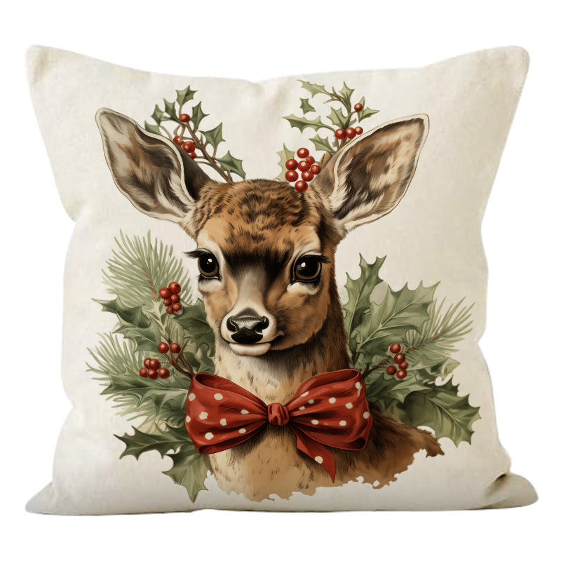 Poliesterio pagalvių užvalkalas su sniego žmogaus atspaudu, Kalėdinė tema, spauda, pritaikoma