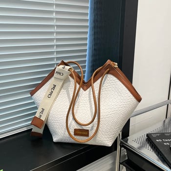 Ženska retro Tote torba, velika kapaciteta, PU vanjski materijal, zatvaranje na zip, poliester podstava, horizontalni kvadratni oblik