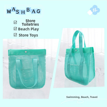 Τσάντα για είδη περιποίησης σε στυλ τσάντας χειρός, κατασκευασμένη από νάιλον και δίχτυ, με λειτουργία σφράγισης, ιδανική για ταξίδια (υλικό: νάιλον + δίχτυ; σχήμα: τσάντα χειρός; λειτουργία: σφράγιση; κατάλληλο για ταξίδια)