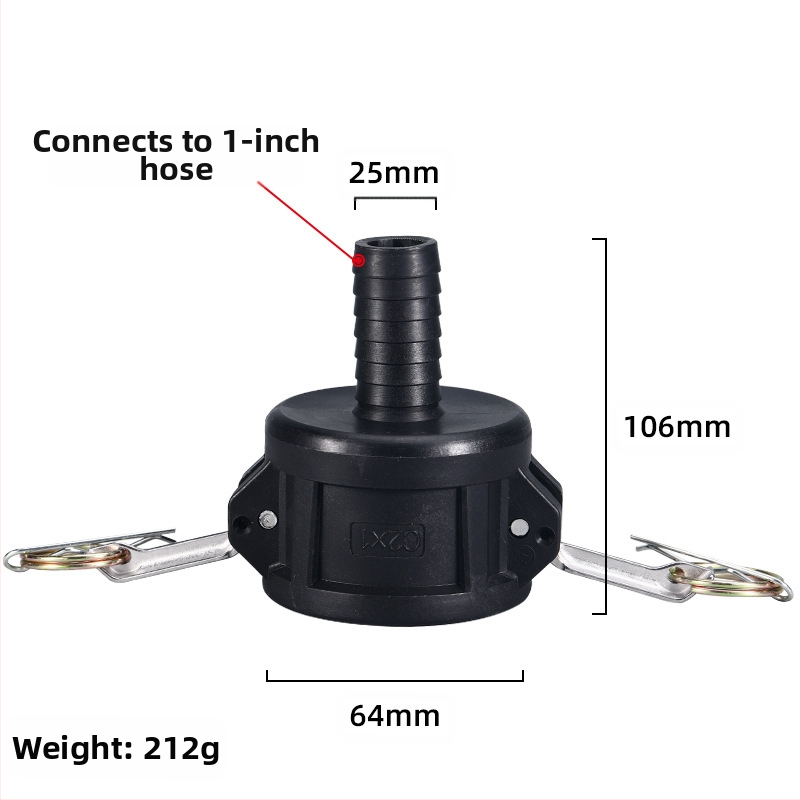 C-typ rýchly konektor s reduktorom pre výtok oleja z sudu