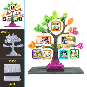 Szilikonból készült fa alakú fotókeret medál formázó – DIY, szabálytalan alakú sütőforma (Kód 7080)