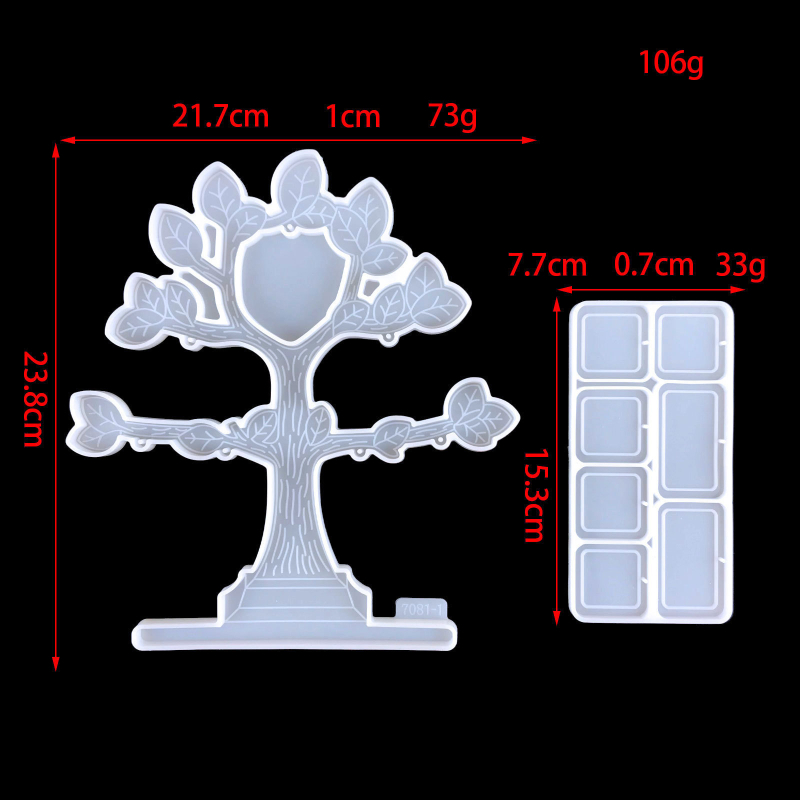 Szilikonból készült fa alakú fotókeret medál formázó – DIY, szabálytalan alakú sütőforma (Kód 7080)