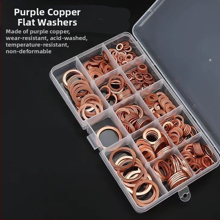 Automobilske plosnate brtve O-tipa, komplet u kutiji, 200/420 kom, GB standard, površinska obrada: pickling, materijal: T2