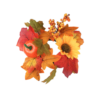 Στεφάνι για κηροπήγιο με μοτίβο φύλλου σφενδάμου – φθινοπωρινή διακόσμηση τραπεζιού με κολοκύθα και μούρα, μεταξωτά άνθη, τεχνικές χύτευσης με έγχυση και εκτύπωσης οθόνης