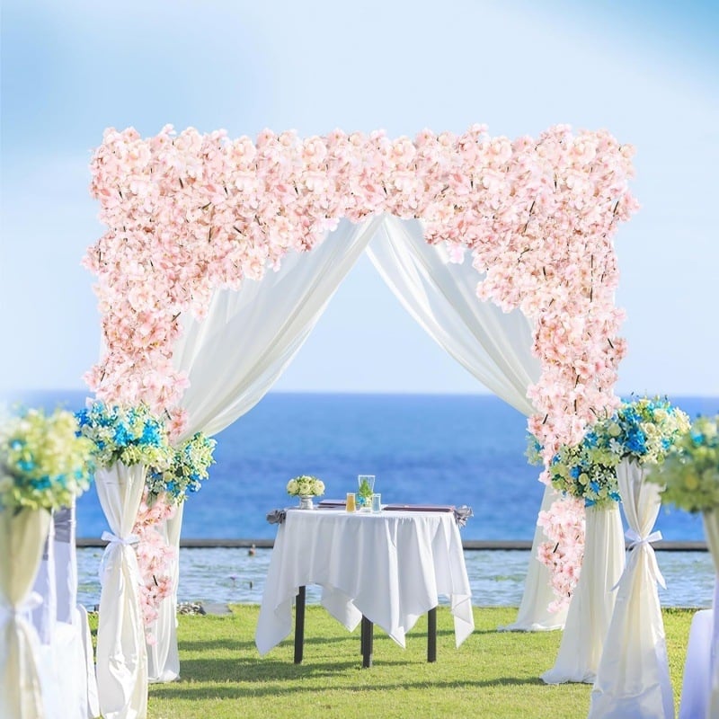 Viță artificială cu flori de cireș din plastic; pentru acoperirea conductelor de aer condiționat și decorativ înfășurare (Material: floare din plastic; Design: cireș; Utilizare: acoperire conducte de aer condiționat)