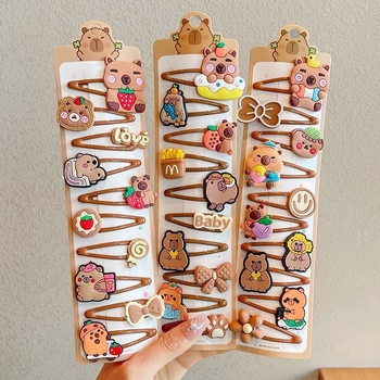 Κλιπ μαλλιών – Σειρά Capybara, Καρτούν στυλ (Καλοκαίρι 2025, Μικτά Υλικά, Για ηλικίες 3–10 ετών)