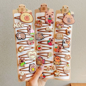 Κλιπ μαλλιών – Σειρά Capybara, Καρτούν στυλ (Καλοκαίρι 2025, Μικτά Υλικά, Για ηλικίες 3–10 ετών)