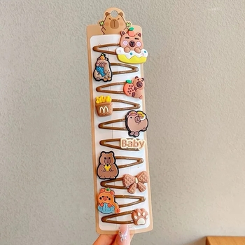 Κλιπ μαλλιών – Σειρά Capybara, Καρτούν στυλ (Καλοκαίρι 2025, Μικτά Υλικά, Για ηλικίες 3–10 ετών)