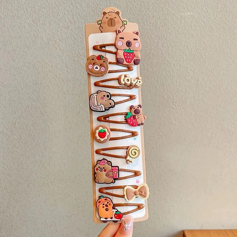 Κλιπ μαλλιών – Σειρά Capybara, Καρτούν στυλ (Καλοκαίρι 2025, Μικτά Υλικά, Για ηλικίες 3–10 ετών)