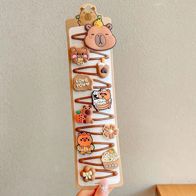 Κλιπ μαλλιών – Σειρά Capybara, Καρτούν στυλ (Καλοκαίρι 2025, Μικτά Υλικά, Για ηλικίες 3–10 ετών)