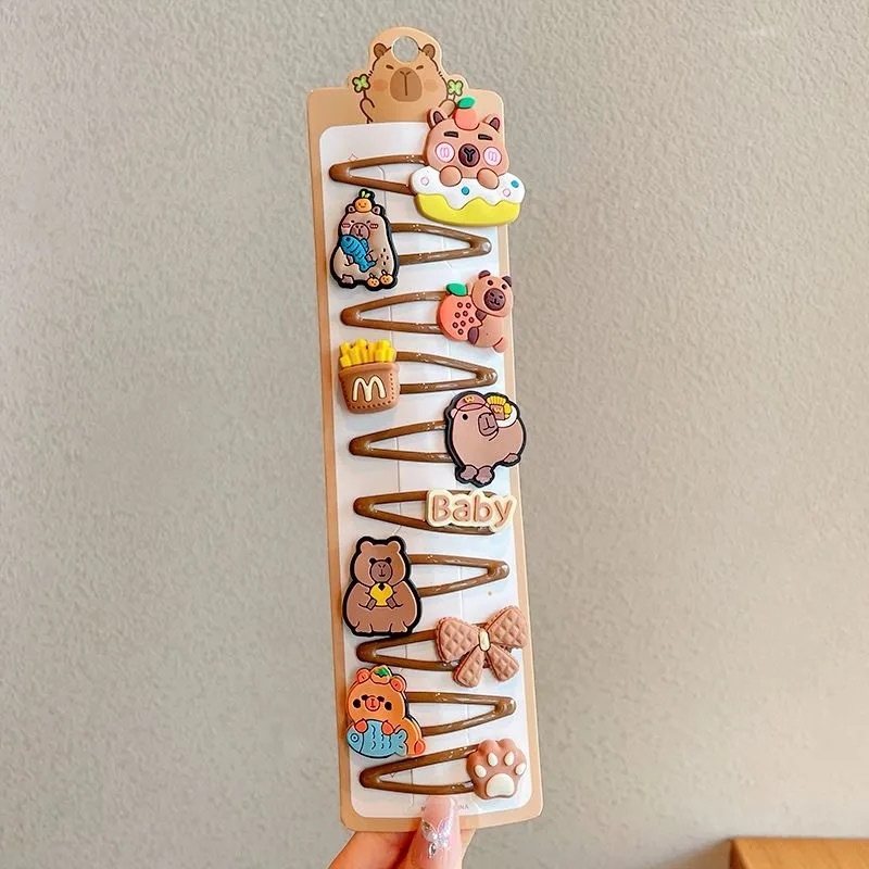 Κλιπ μαλλιών – Σειρά Capybara, Καρτούν στυλ (Καλοκαίρι 2025, Μικτά Υλικά, Για ηλικίες 3–10 ετών)