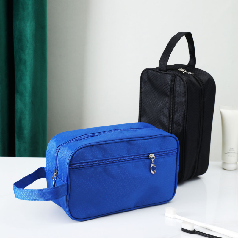 Vodootporna torbica za toaletne potrepštine od najlona, unisex dizajn, poliesterska podstava, Island Ocean branda, prijenosno putovanje skladištenje