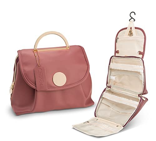 Δερμάτινο τσαντάκι καλλυντικών για ταξίδι – αγροτικό στυλ, με γάντζο, αποθήκευση