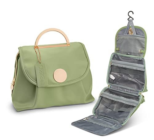 Δερμάτινο τσαντάκι καλλυντικών για ταξίδι – αγροτικό στυλ, με γάντζο, αποθήκευση