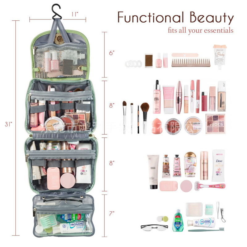 Δερμάτινο τσαντάκι καλλυντικών για ταξίδι – αγροτικό στυλ, με γάντζο, αποθήκευση