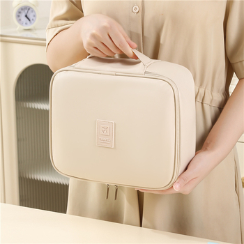 Τσαντάκι καλλυντικών για ταξίδια, αδιάβροχο, στυλ τσάντας χειρός, πολυλειτουργικό, μεγάλη χωρητικότητα (PU)