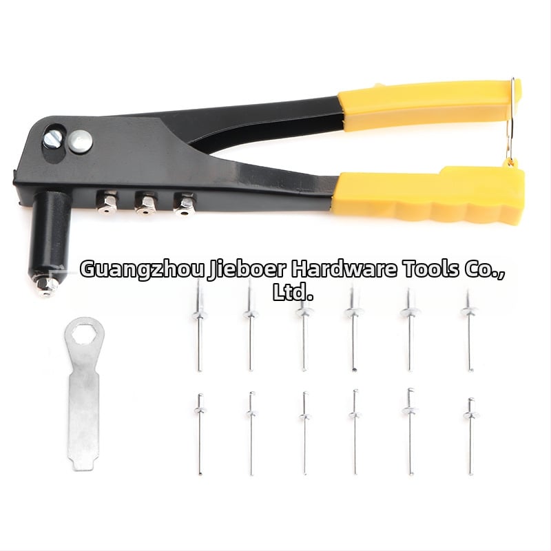 Алуминиев комплект заклепки, 380 бр., през дупки, полукръгла глава (К-образна) и заклепвач